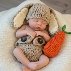 Handmade Bunny Photoshoot Newborn 3-Piece Set